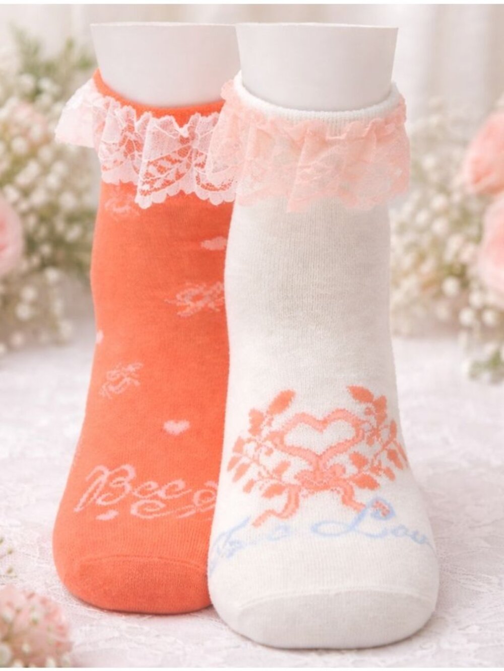 Bridgerton Women Lace Anklets Socks Set (2 Pairs) Romantic Vintage Cottagecore